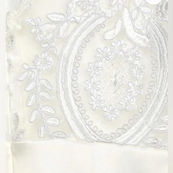 Stunning Sight White Embroidered Lace Satin Midi Dress - Picture 7 of 7